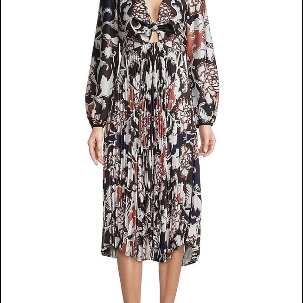 Delfi Women Midi Dress. Claudine Printed Stretch Crepe Dress